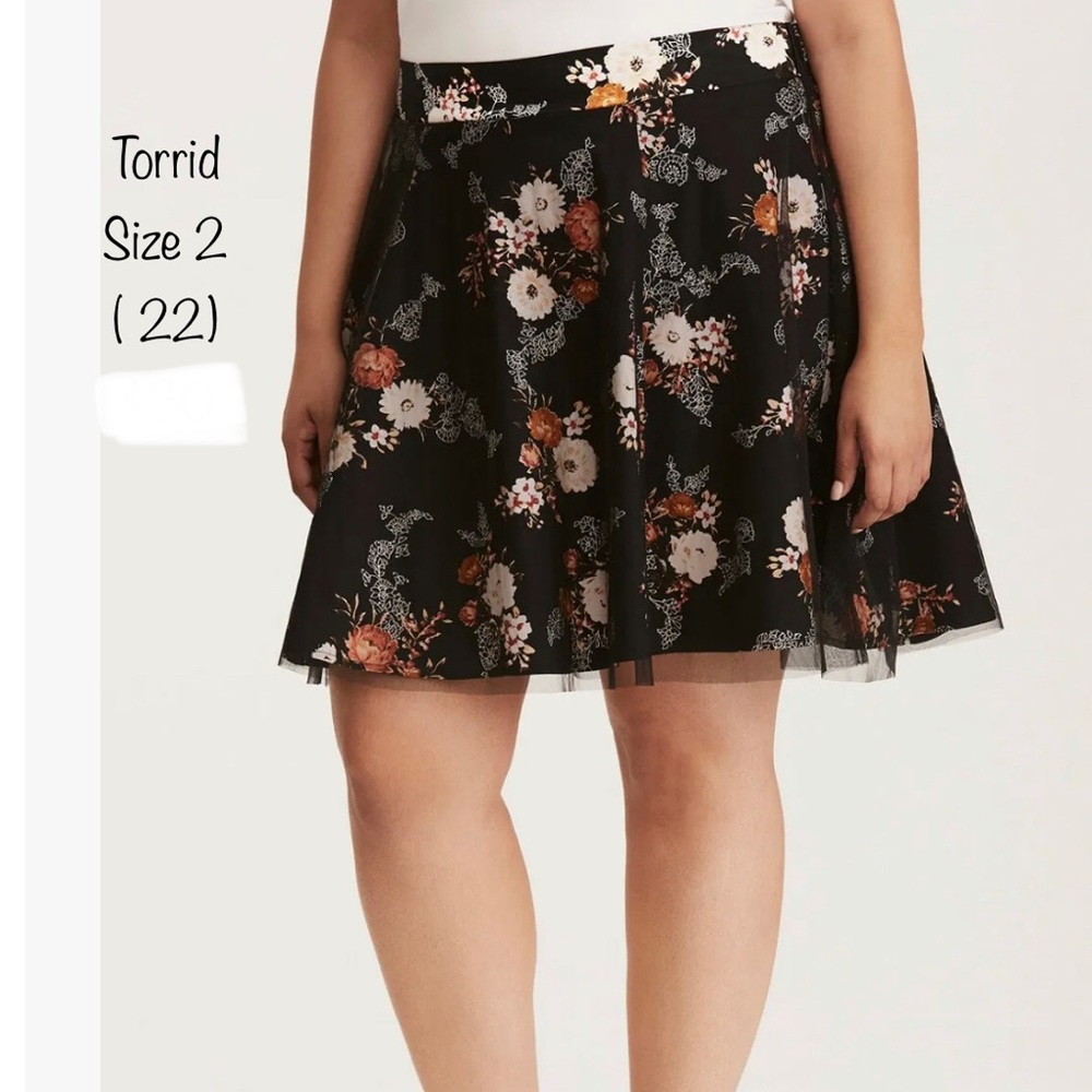 Black and Floral skirt with mess overlay